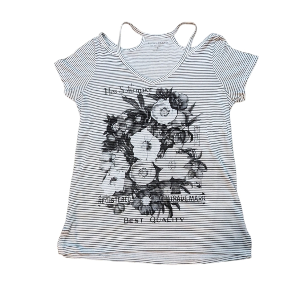 Lucky Brand Top Womens Small Boho Grunge 90s Y2K Whimsigoth Floral Witchy Hippie